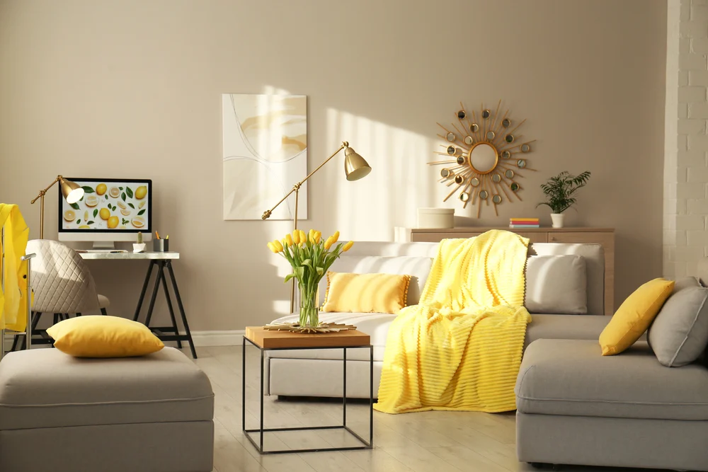 living modern in nunate de gri si galben