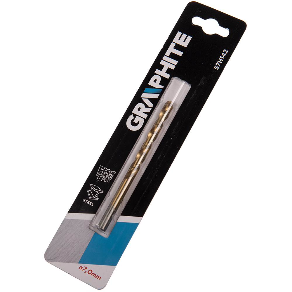 Burghiu Graphite, HSS-TiN, pentru metal, 7 mm