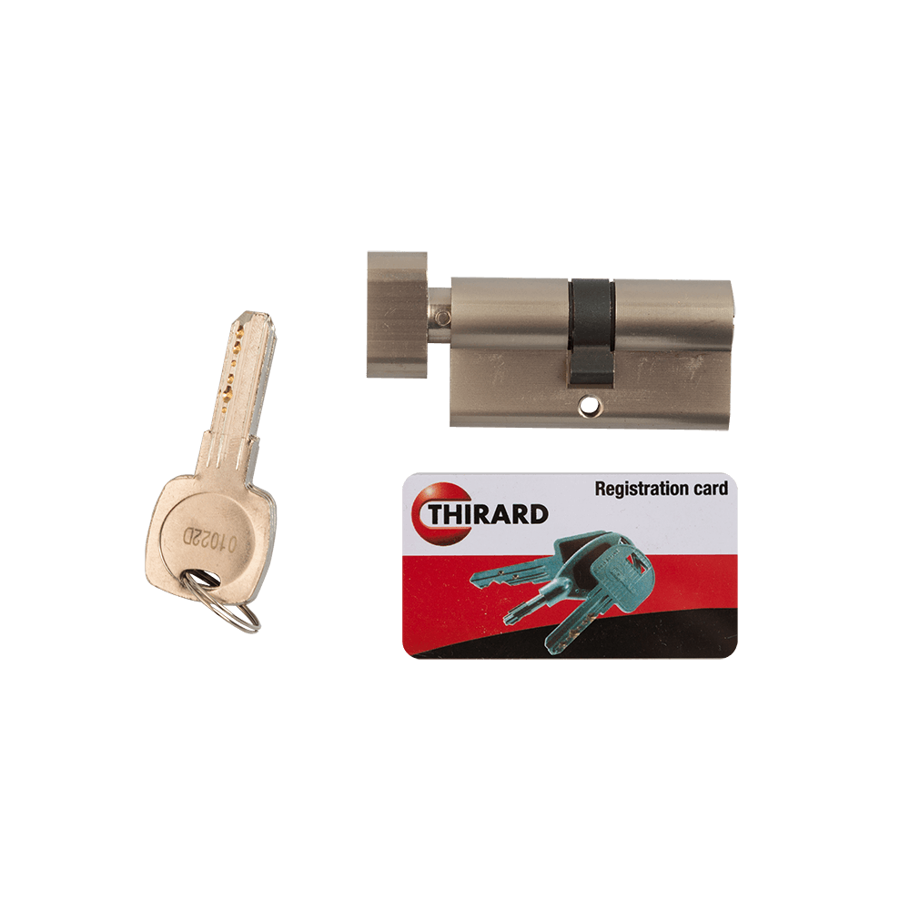 Cilindru de siguranta cu buton Trafic6, alama, 30 x 30 mm, 5 chei