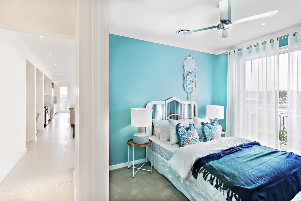 dormitor modern albastru