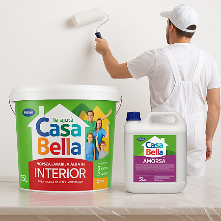 Vopsea lavabila interior Casabella, alb, 15 l + amorsa 5 l Vopsea lavabila interior Casabella, alb, 15 l + amorsa 5 l