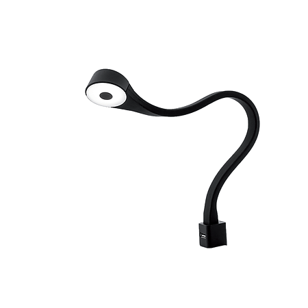 Lampa LED brat flexibil, FLEXI R, carcasa neagra, alb rece